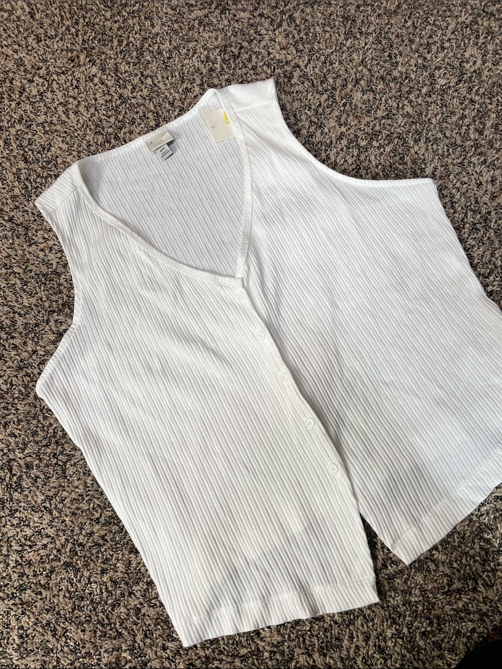 A New Day Classic White Ribbed Button-Front Women's Tank Top Size XXL | NWT - Picture 2 of 4